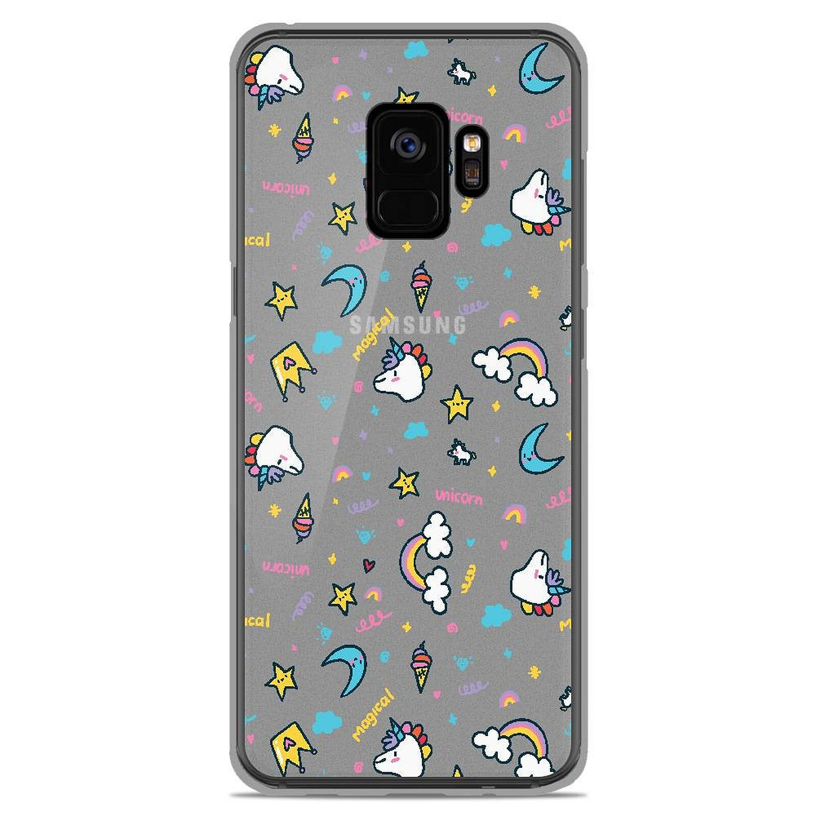 بوكسر 1001 Coques Coque silicone gel Samsung Galaxy S9 motif Licorne rainbow - Coque téléphone 1001Coques sur LDLC