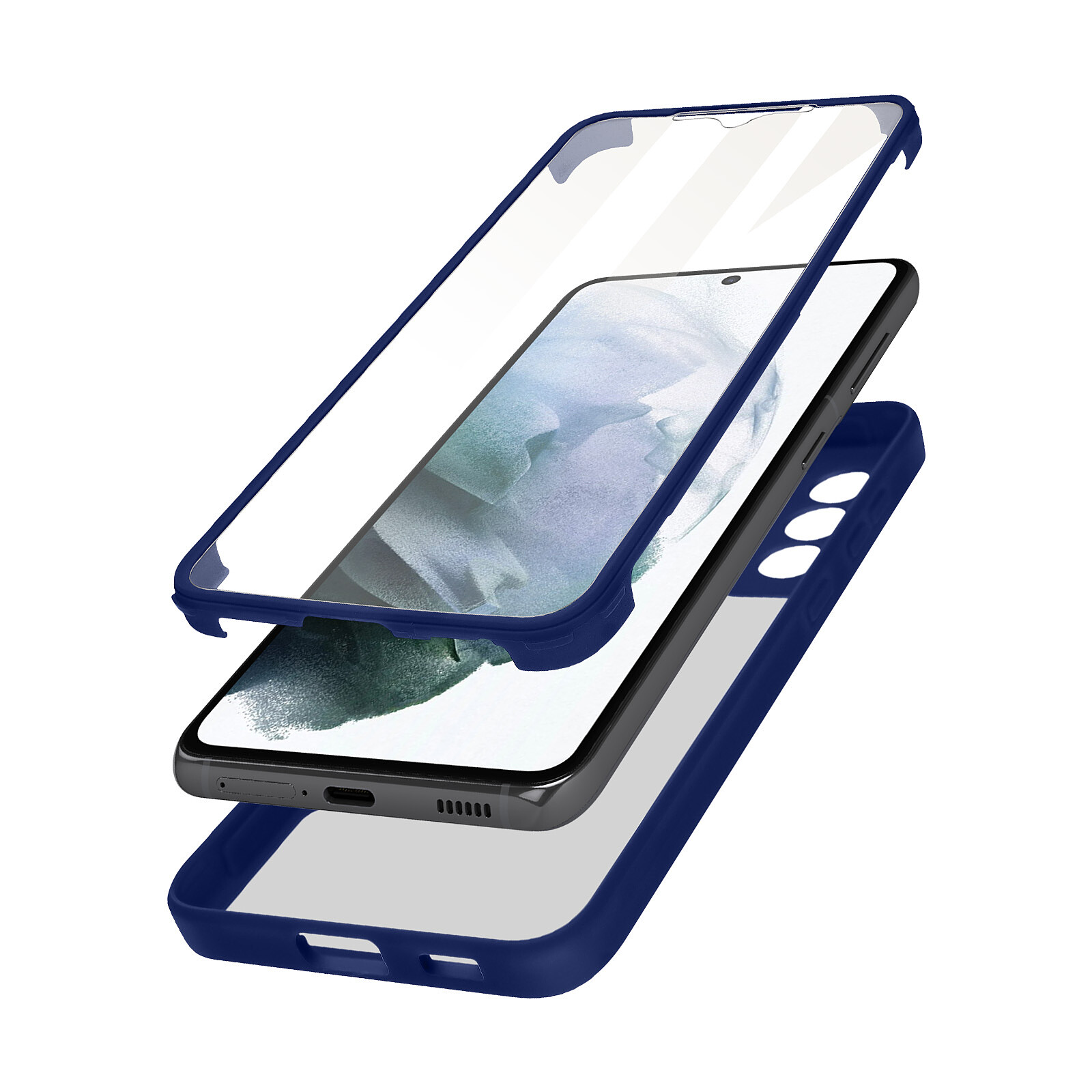 Avizar Coque pour iPhone 13 Pro Dos Plexiglas Avant Polymère Coins  Renforcés Contour Bleu - Coque téléphone - LDLC