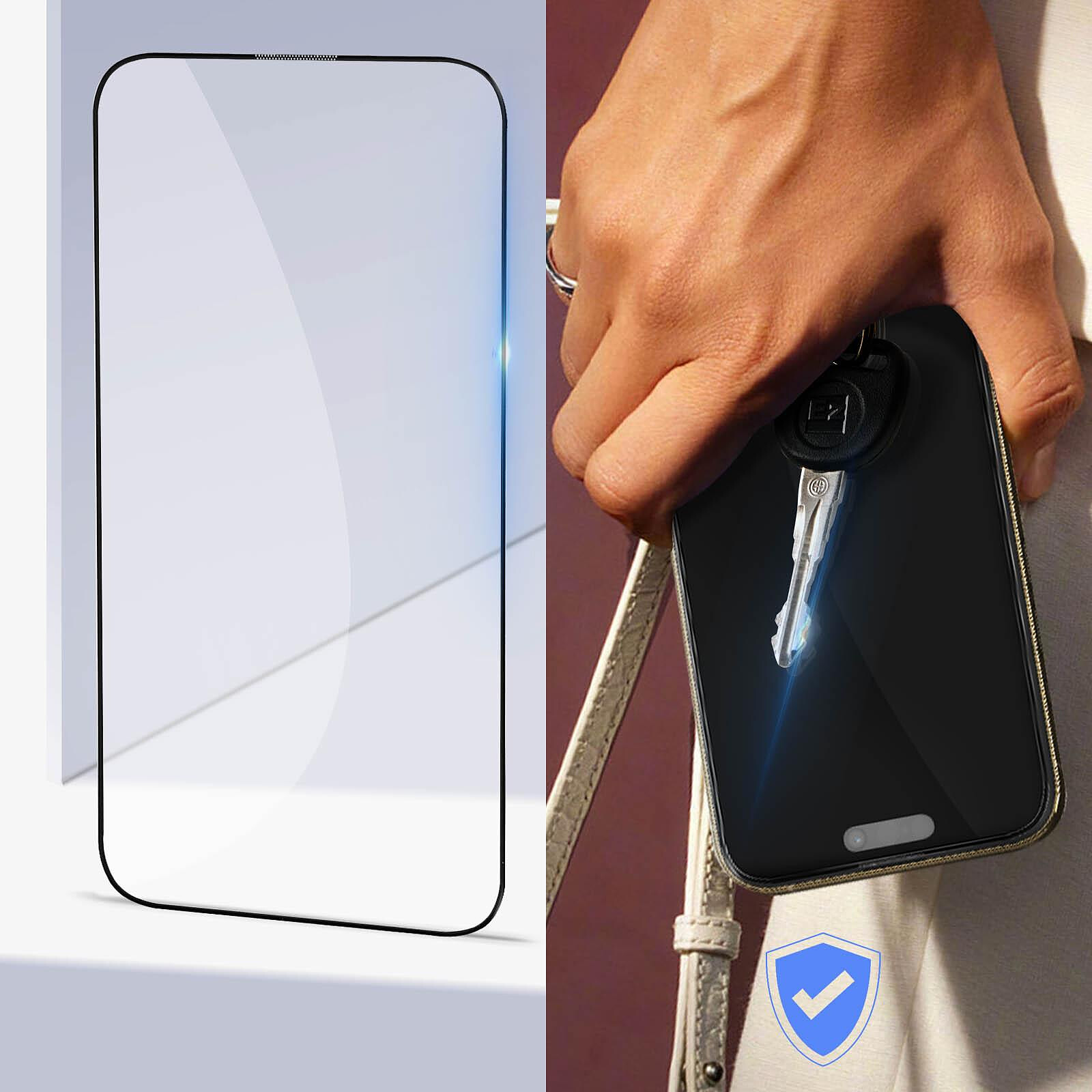 Avizar Verre Trempé pour iPhone 14 Pro Max Bord Biseauté 5D Surface Full  Glue + Applicateur Noir - Protection écran - LDLC