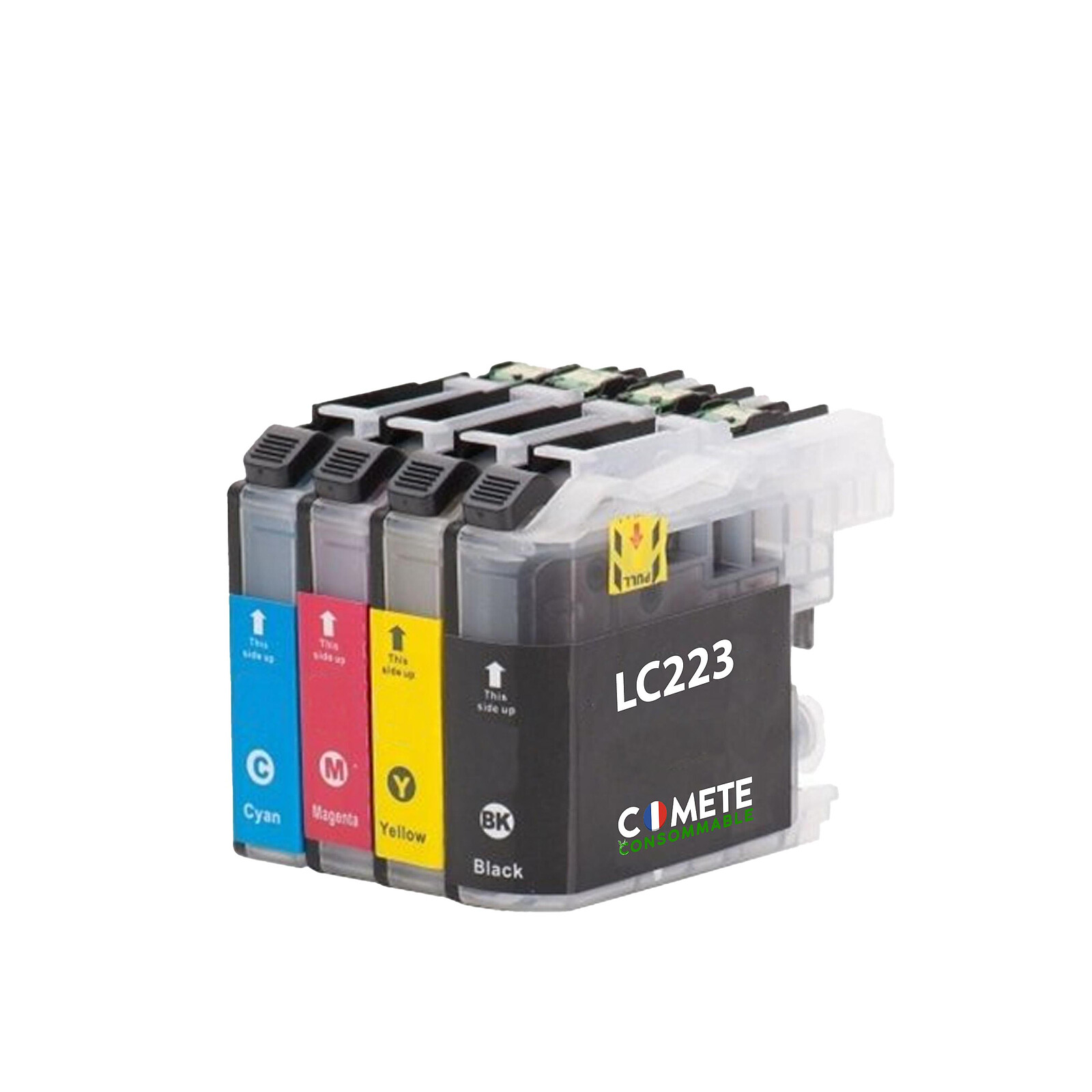 COMETE - LC223 - Pack de 4 Cartouches d'encre Compatible avec