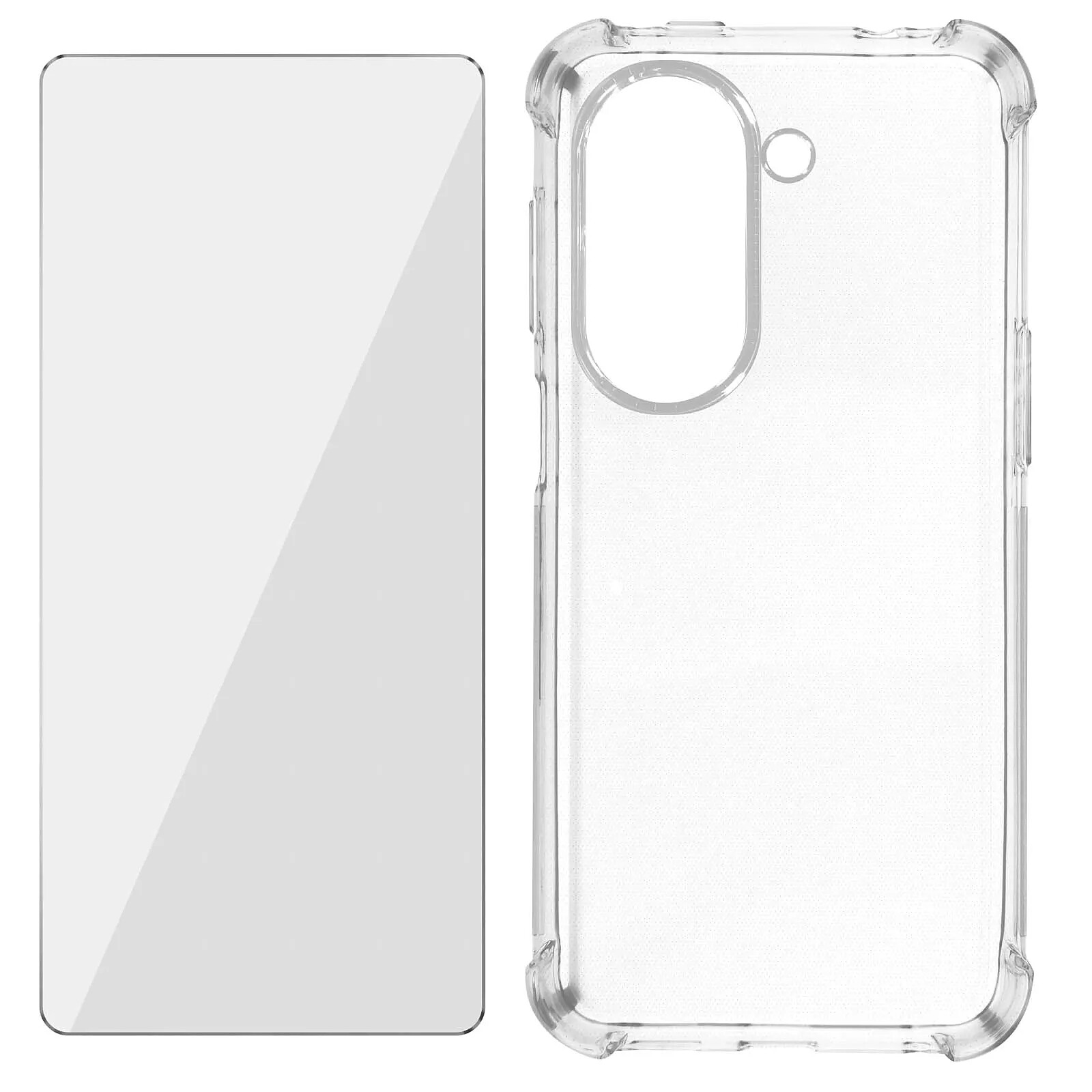 Avizar Pack Protection pour Asus Zenfone 9 Coque Renforcée Verre Trempé Transparent Coque