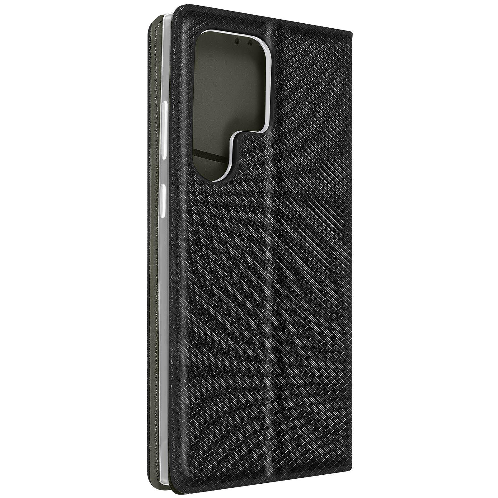Coque en cuir pour Samsung Galaxy S23 Ultra 5G Noir - Coque et étui  téléphone mobile