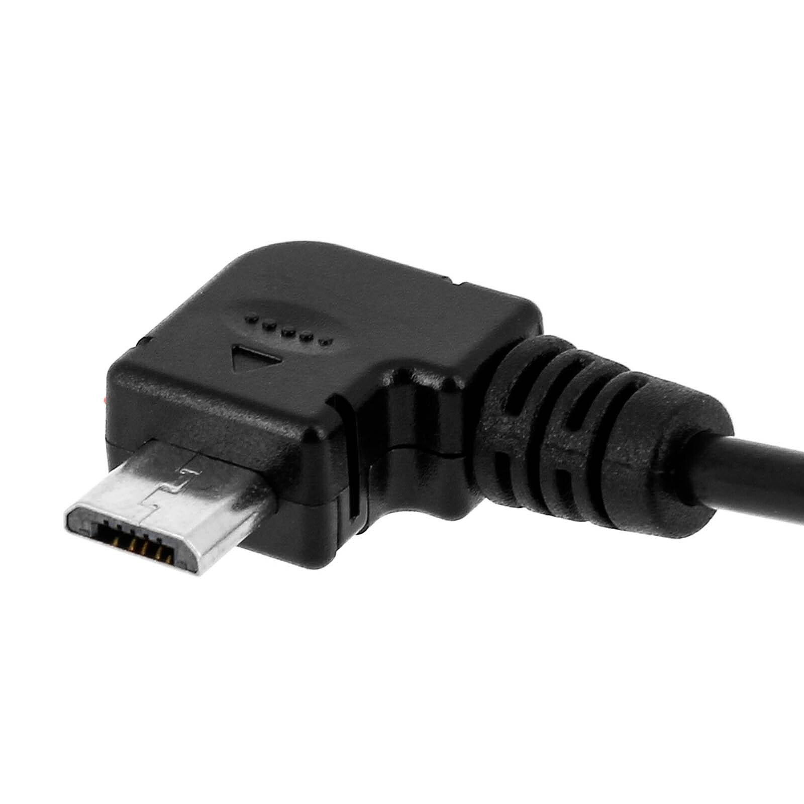 Avizar Câble USB 2.0 mâle spiralé 3 mètres vers Micro-USB coudé