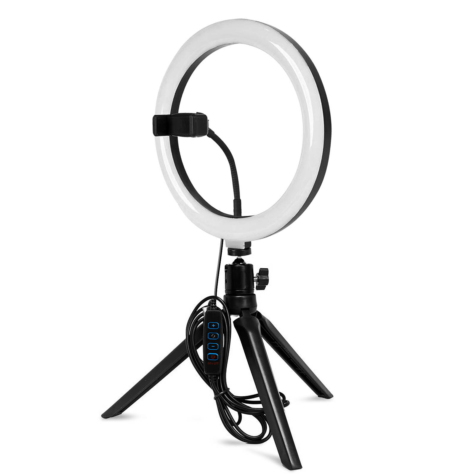 Avizar Ring Light 19.5cm avec 3 Eclairages avec Support Téléphone Rotatif  Mini-trépied - Accessoires photo smartphone - LDLC