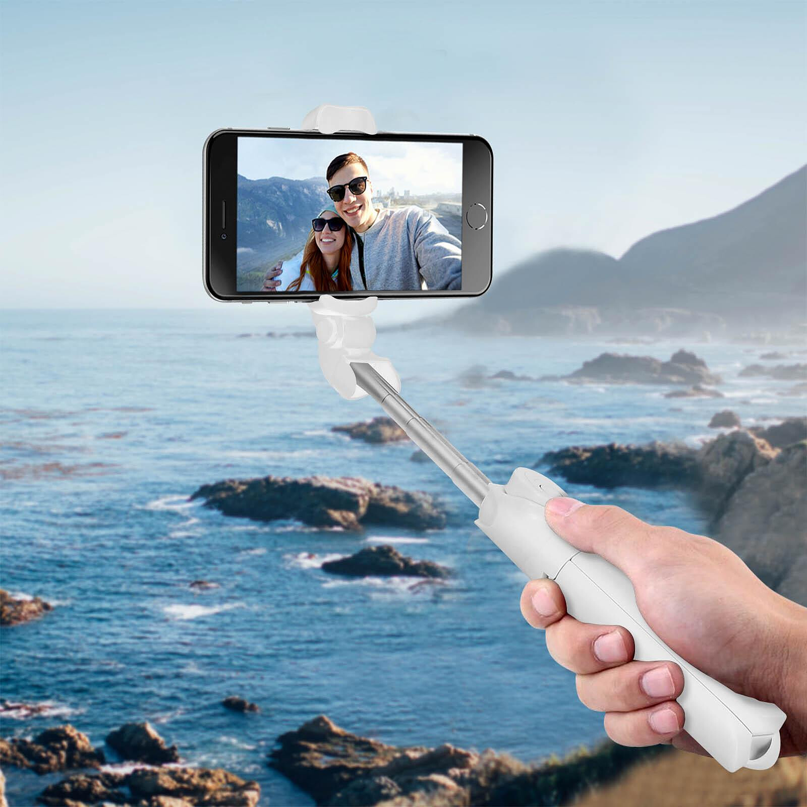 Avizar Perche Selfie avec Trépied Télécommande Bluetooth Bras Extensible 68  cm - Blanc - Accessoires photo smartphone - LDLC