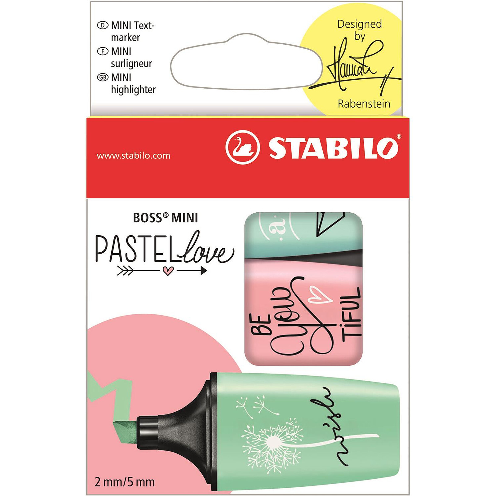 STABILO GREEN BOSS Pastel - Etui de 4 surligneurs pastel -  Lilas/Rose/Menthe/Turquoise