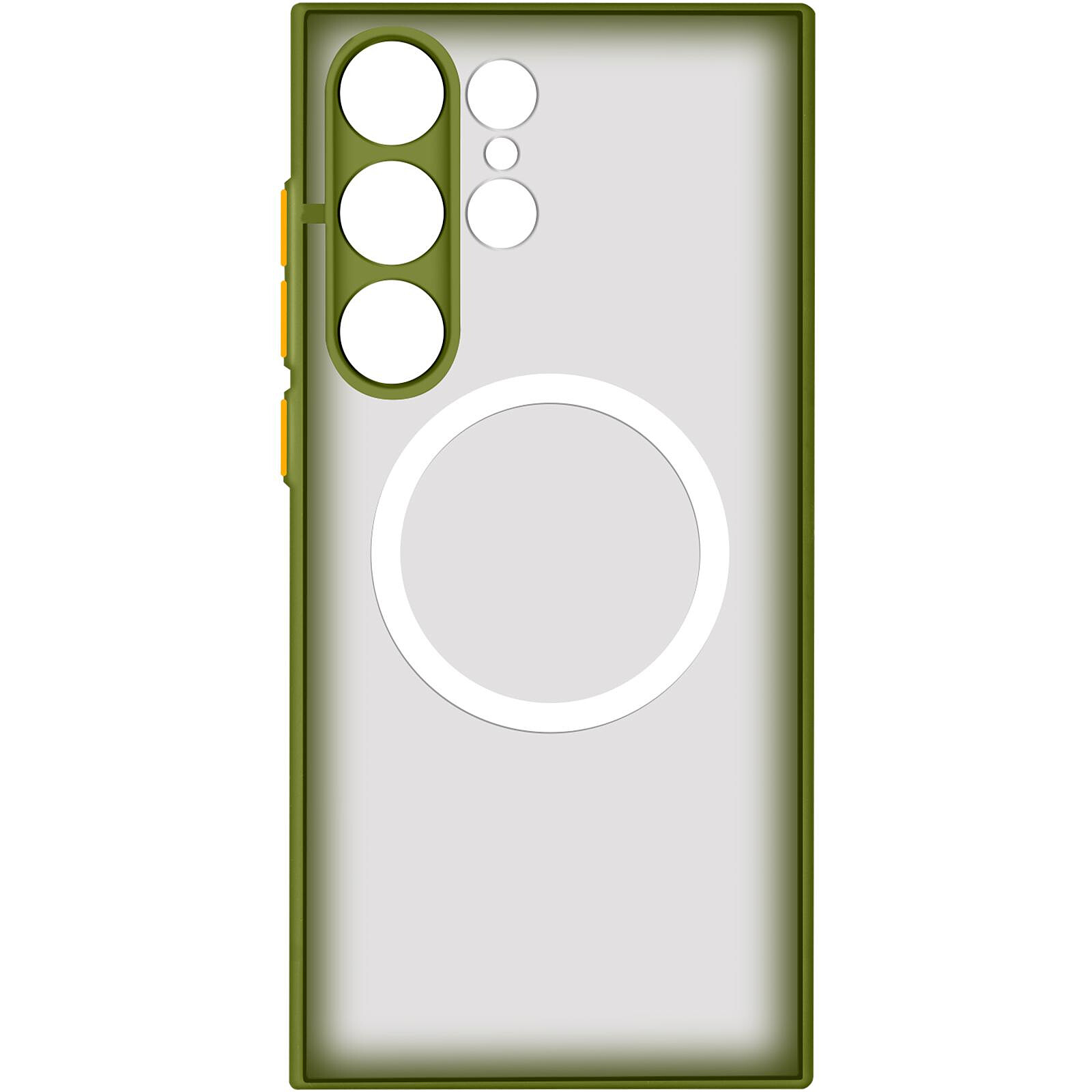 Coque Transparente iPhone 13 Pro Magsafe avec bords colorés (vert) - Coque- telephone.fr