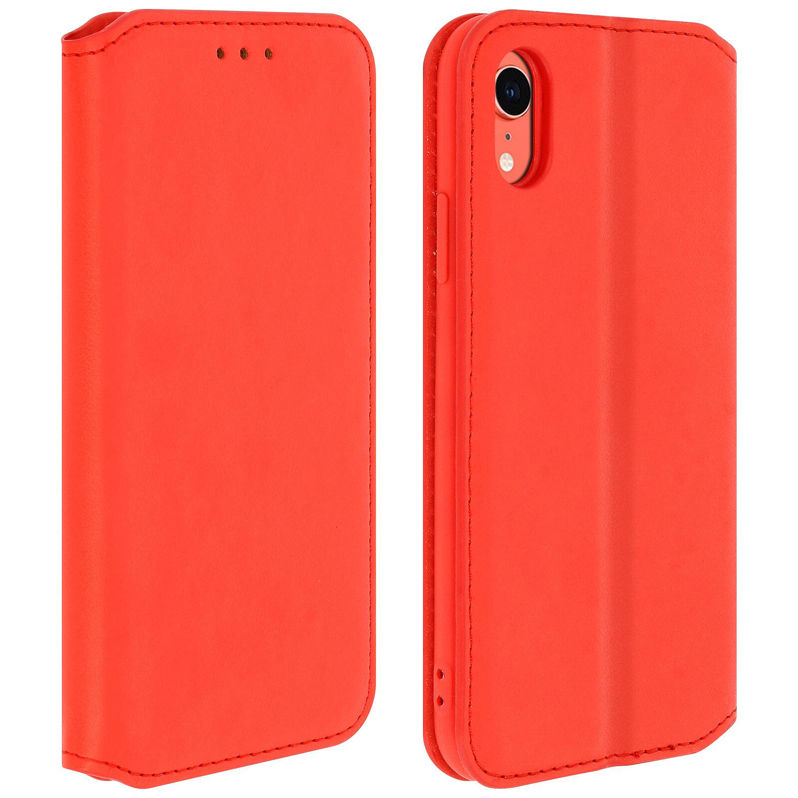 Compatible Apple iPhone XR] Coque Magnetique Intégrale Rouge Verre