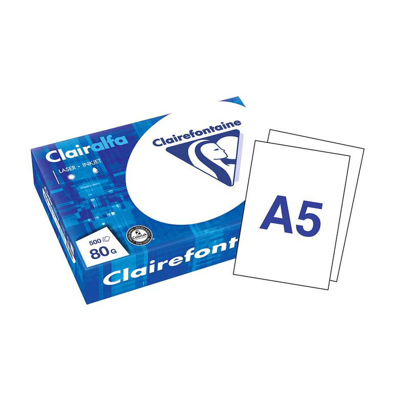 CLAIREFONTAINE Ramette 500 Feuilles Papier DCP 90g A4 210x297 mm Certifié  FSC Blanc x 5 - Ramette de papier - LDLC
