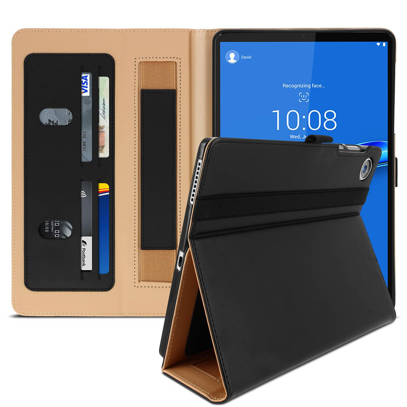 Étui pour Lenovo Tab M10 2ème génération 10,1 pouces - Noir PU Cuir Tablette  Antichoc Support Coque de Protection Housse