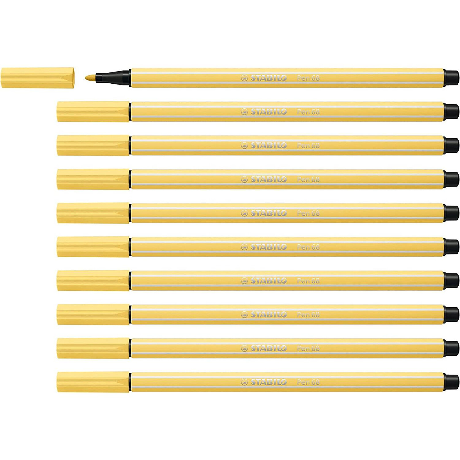 Pen 68 STABILO Lot de 10 stylos-feutres (Dessin et écriture)