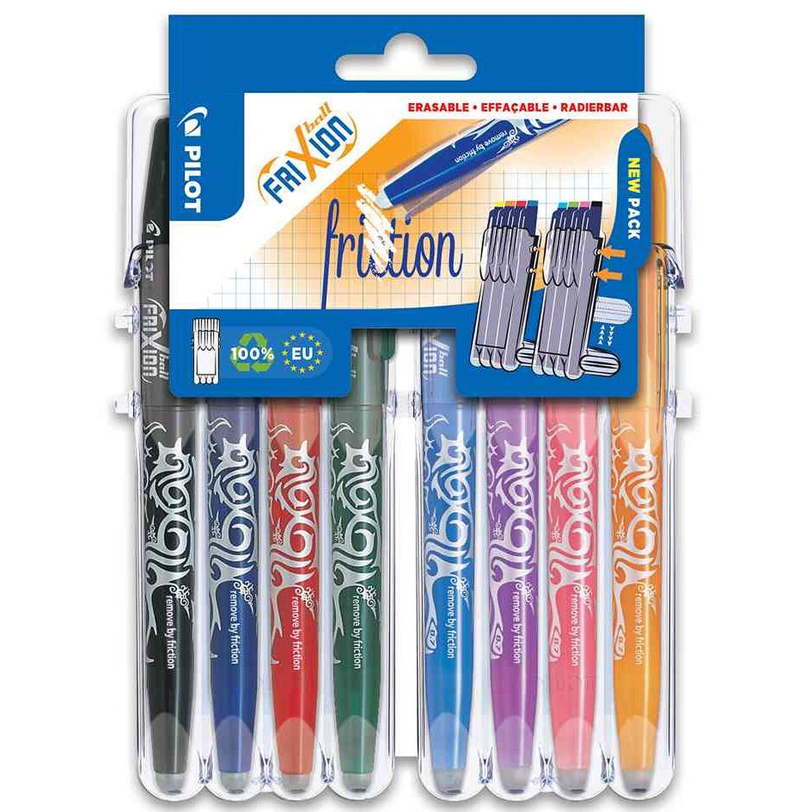 PILOT FRIXION CLICKER 07 Stylo Roller rétractable Pointe moyenne Encre Rouge