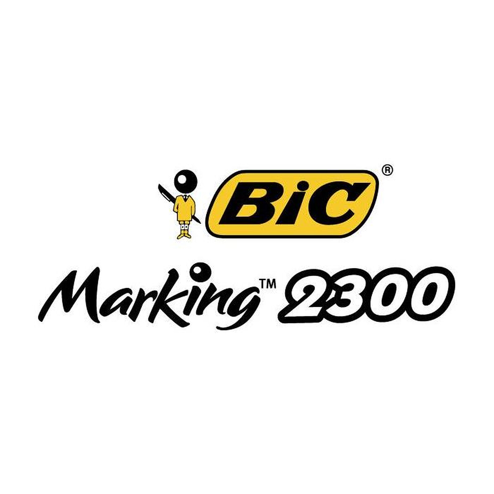 BIC Marking 2300 ECOlutions Marqueurs Permanents à Pointe Moyenne Biseautée  - Noir