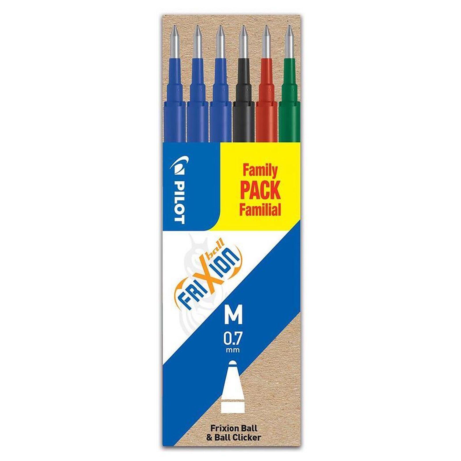 Frixion Pilot Blister 1 stylo frixion clicker bleu + 3 recharges
