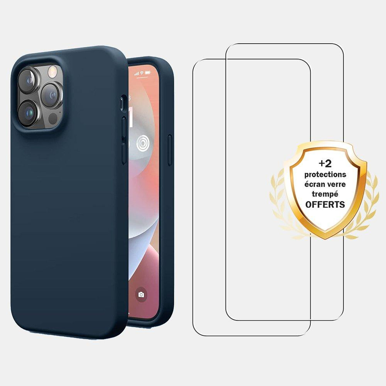 Coque iPhone SE 2020 Antichoc Silicone + 2 Vitres en verre trempé  Protection écran – Evetane