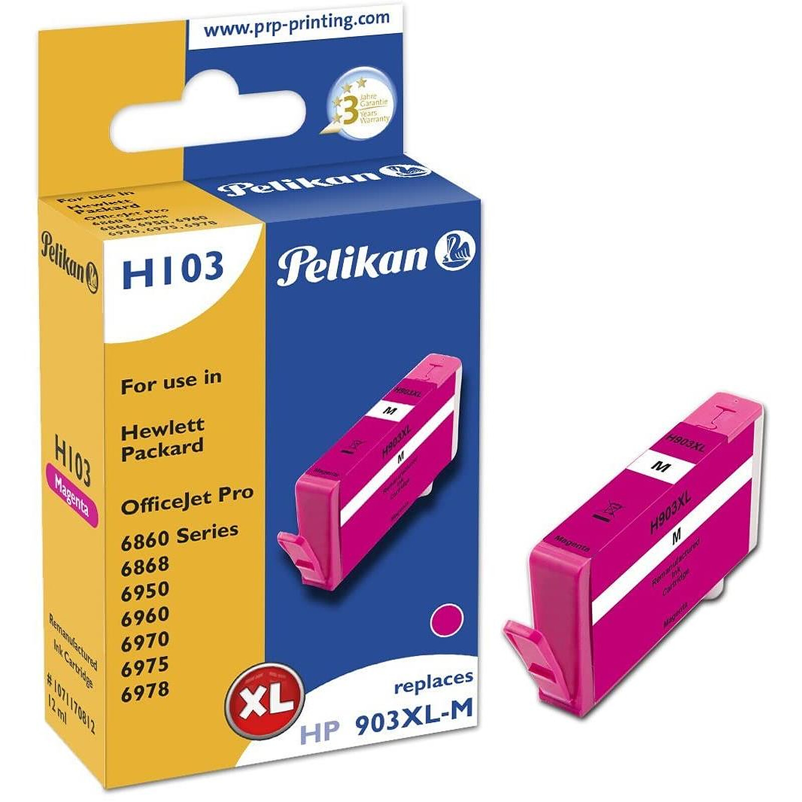 PELIKAN H103 Cartouche d'encre remplace 903XL T6M07AE magenta - Cartouche  imprimante - LDLC