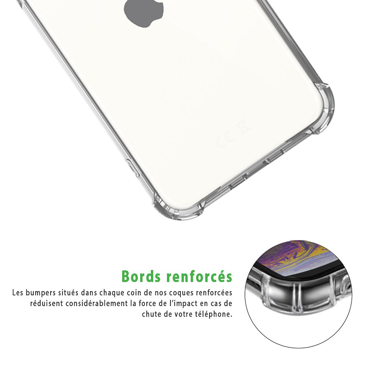 Coque iPhone 13 Antichoc Silicone bords renforcés + 2 Vitres en verre  trempé Protection écran – Evetane