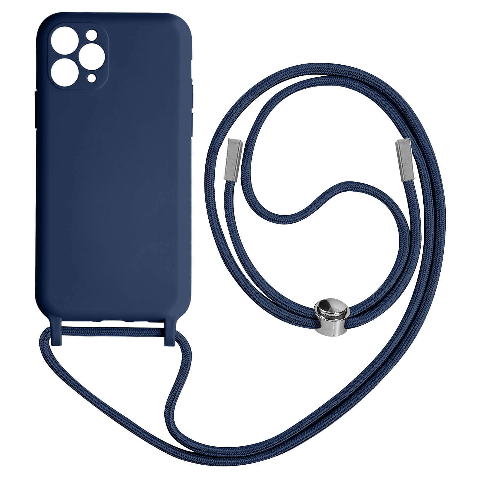 Avizar Coque Cordon pour iPhone 11 Pro Semi-rigide Lanière Tour du Cou 80cm  Bleu - Coque téléphone - LDLC