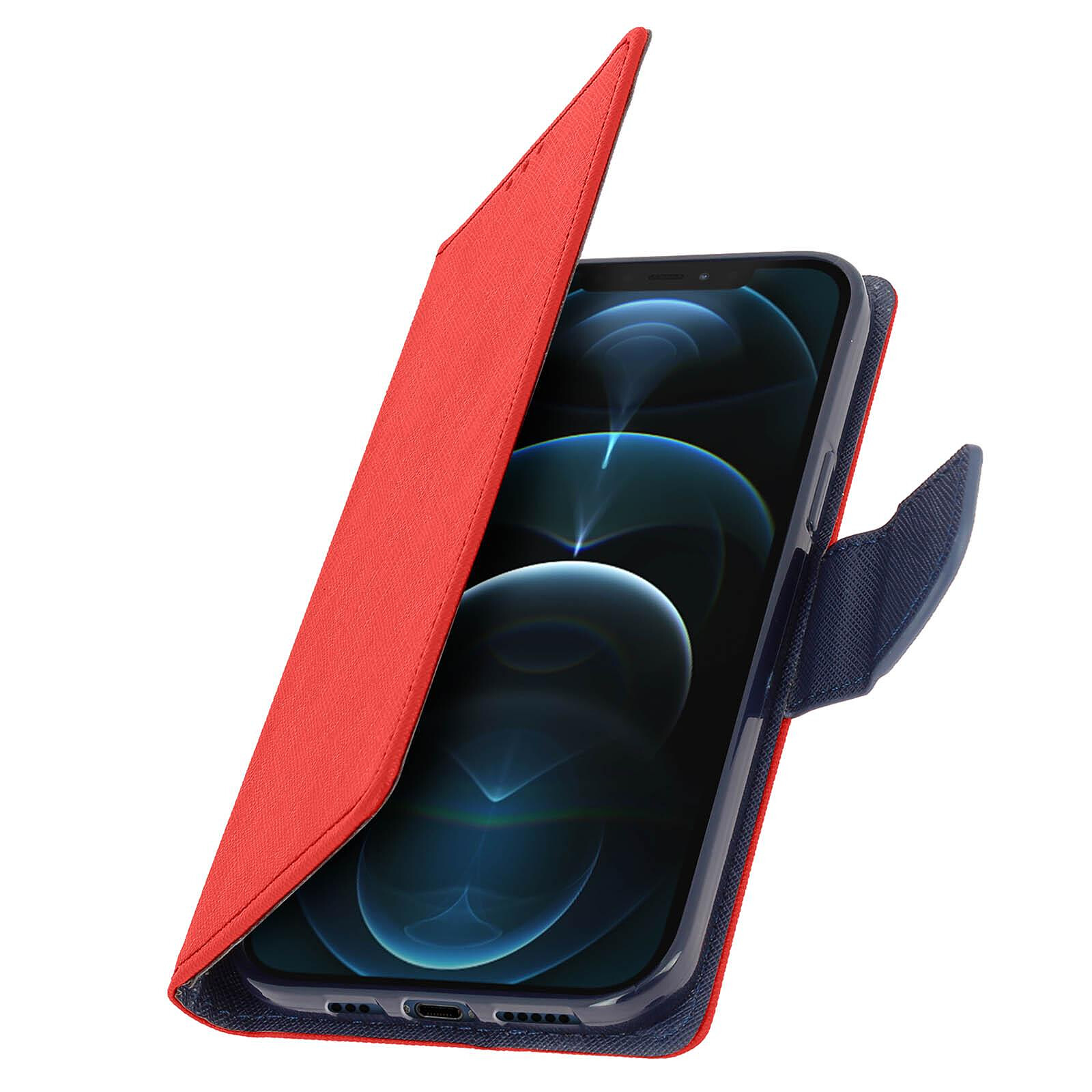 Avizar Housse pour iPhone 13 Pro Max avec Double Fenêtre Support Vidéo  Rouge - Coque téléphone - LDLC