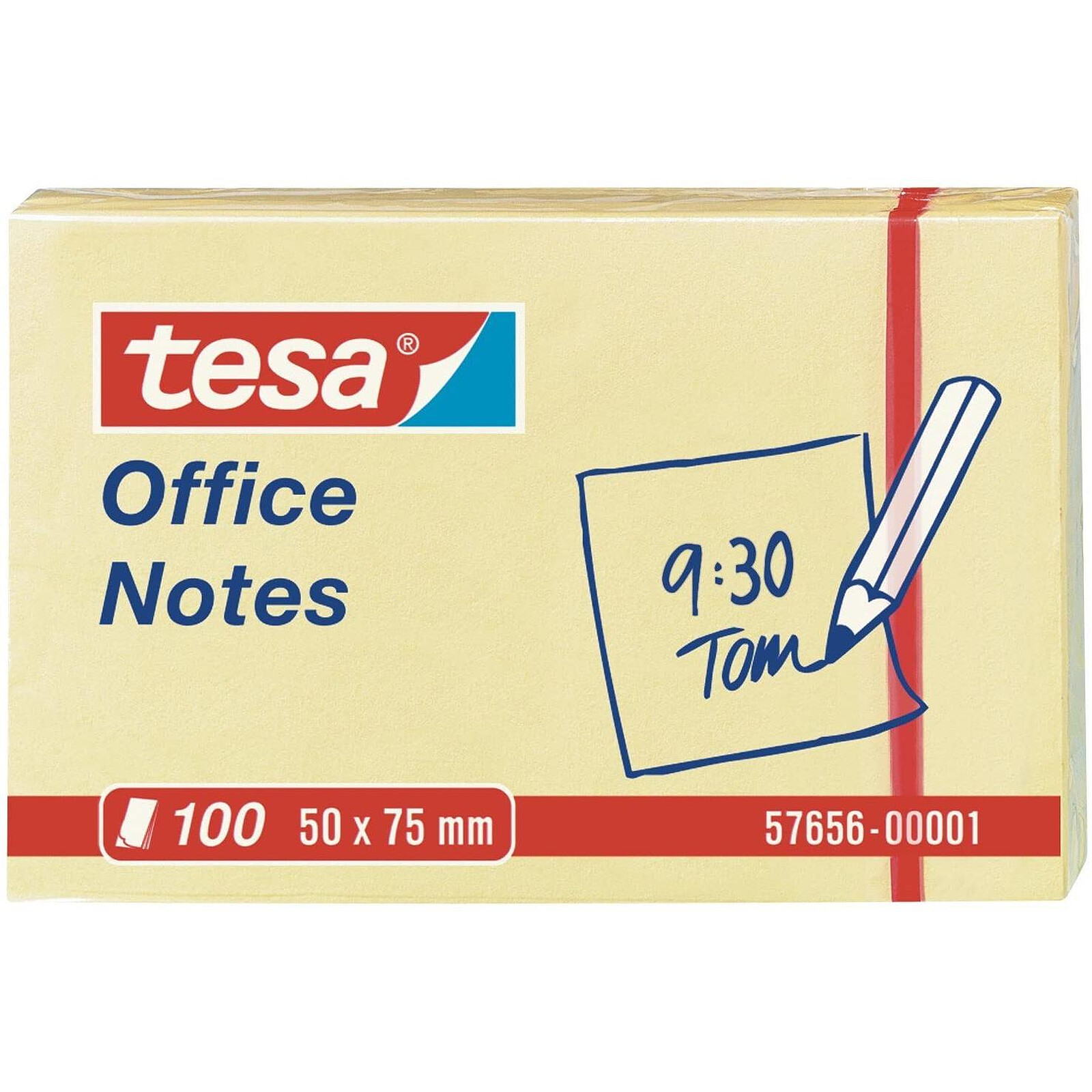TESA Office Notes, 50 x 75 mm, jaune - Bloc repositionnable - LDLC