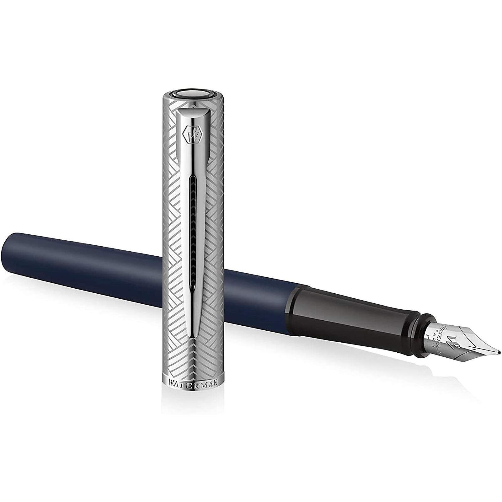 WATERMAN Blister stylo plume GRADUATE chromé + 1 cartouche longue
