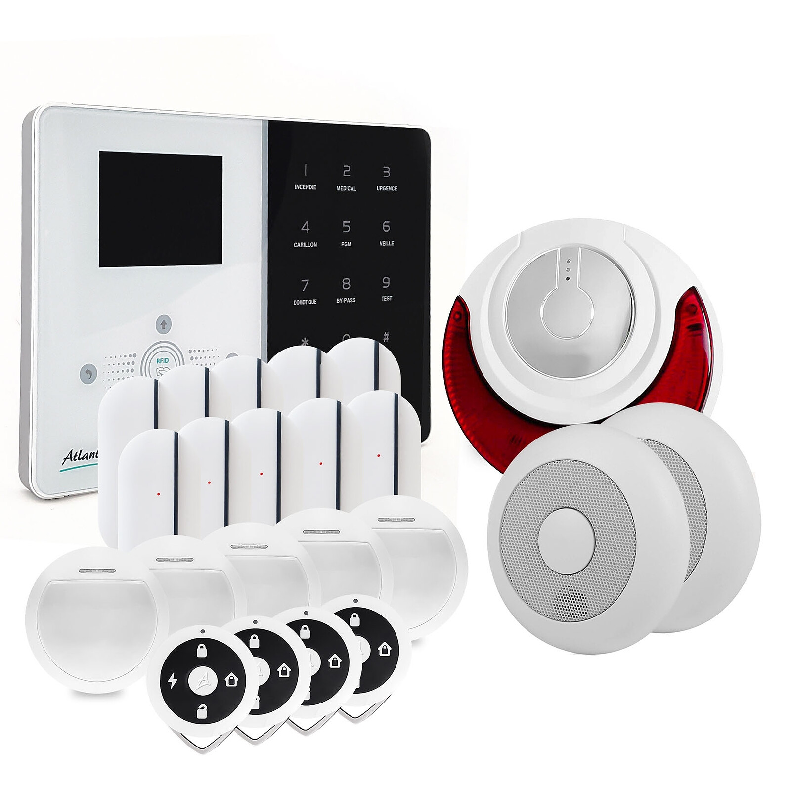 Atlantic'S - ATEOS - Alarme de maison sans fil GSM Kit 4 - Kit alarme - LDLC
