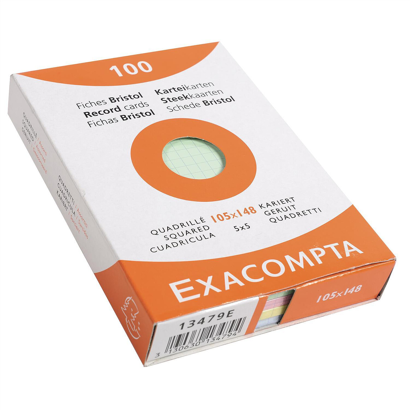 EXACOMPTA Etui de 100 fiches bristol non perforées 148x210mm (A5