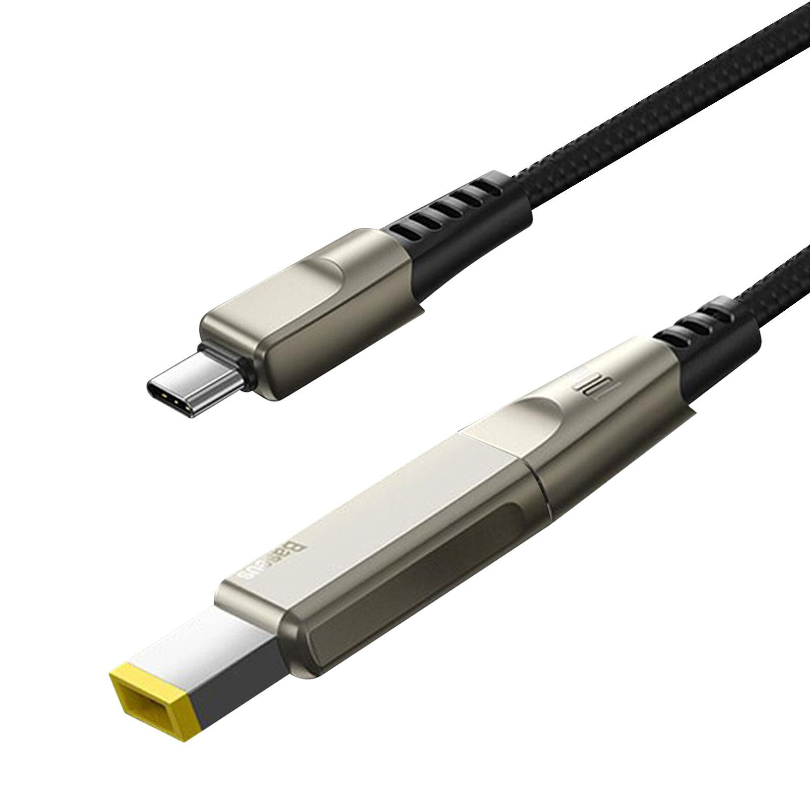 Baseus Câble USB-C vers USB-C et Prise carré Lenovo 100W Nylon 2m Flash  Noir - Câble & Adaptateur - LDLC