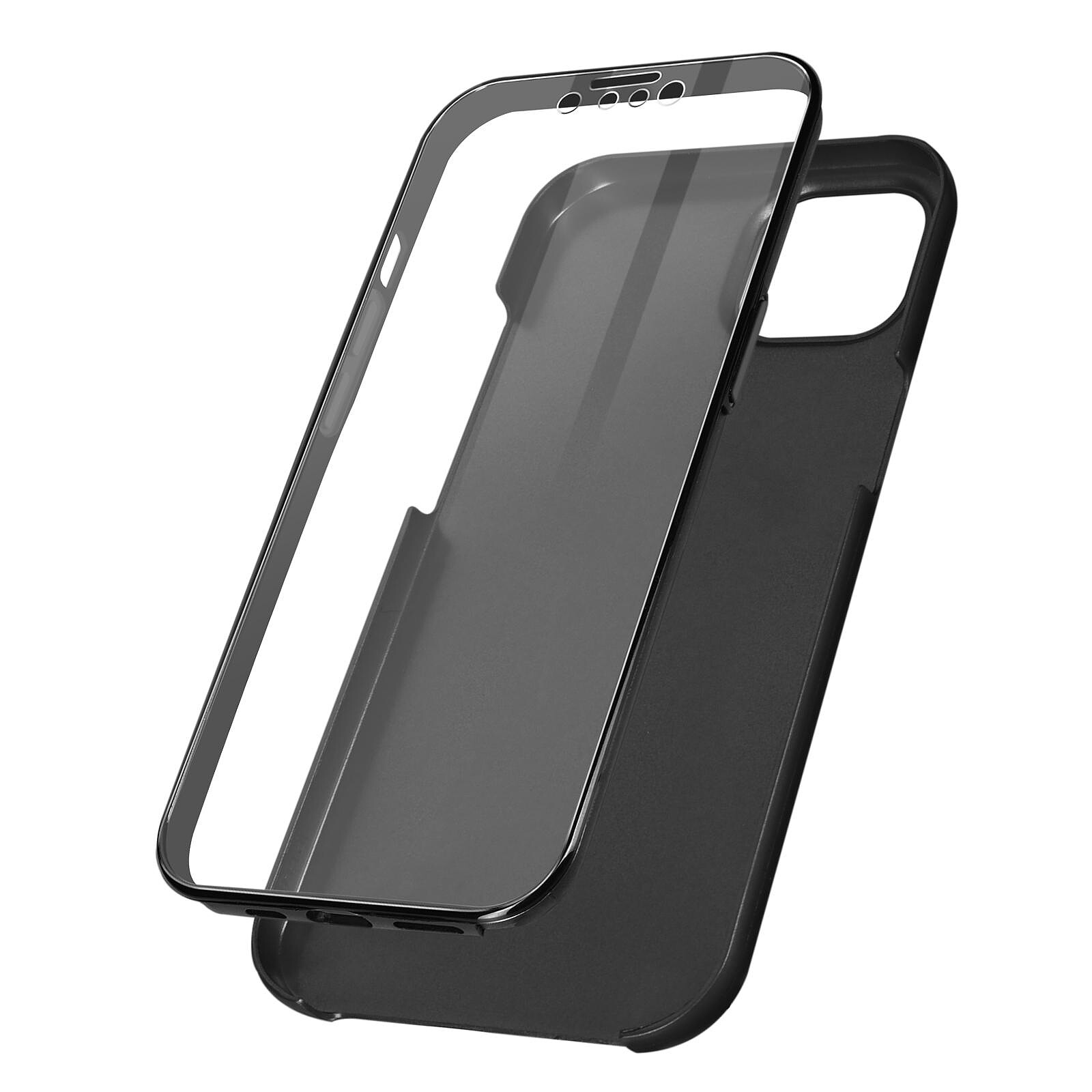 Coque Protection iPhone 13 Mini Intégrale Avant + Arrière Rigide,  Soft-touch Metallique - Noir
