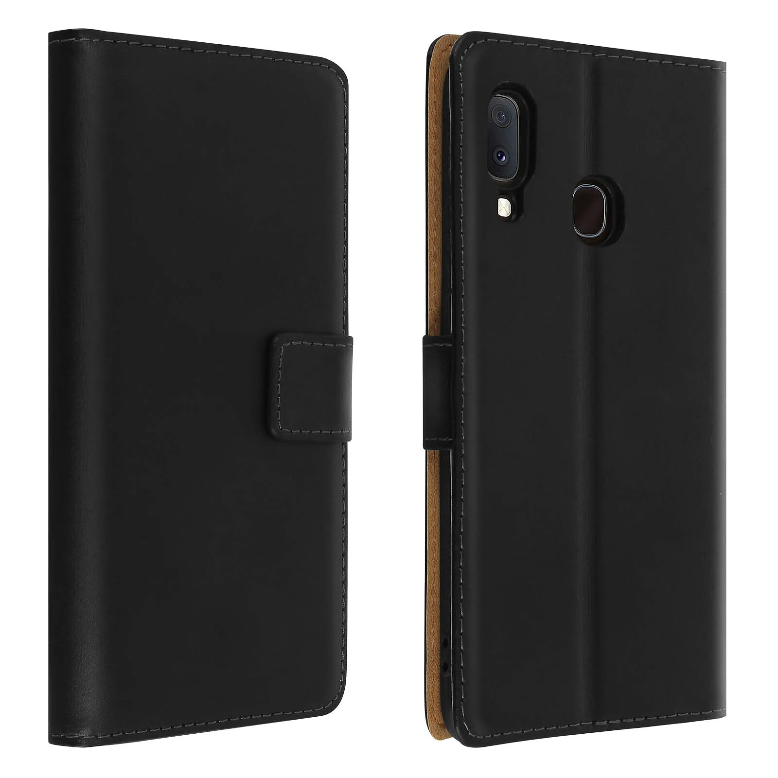 Avizar Housse pour Samsung Galaxy A20e Cuir Véritable Porte cartes Fonction Support Antichoc