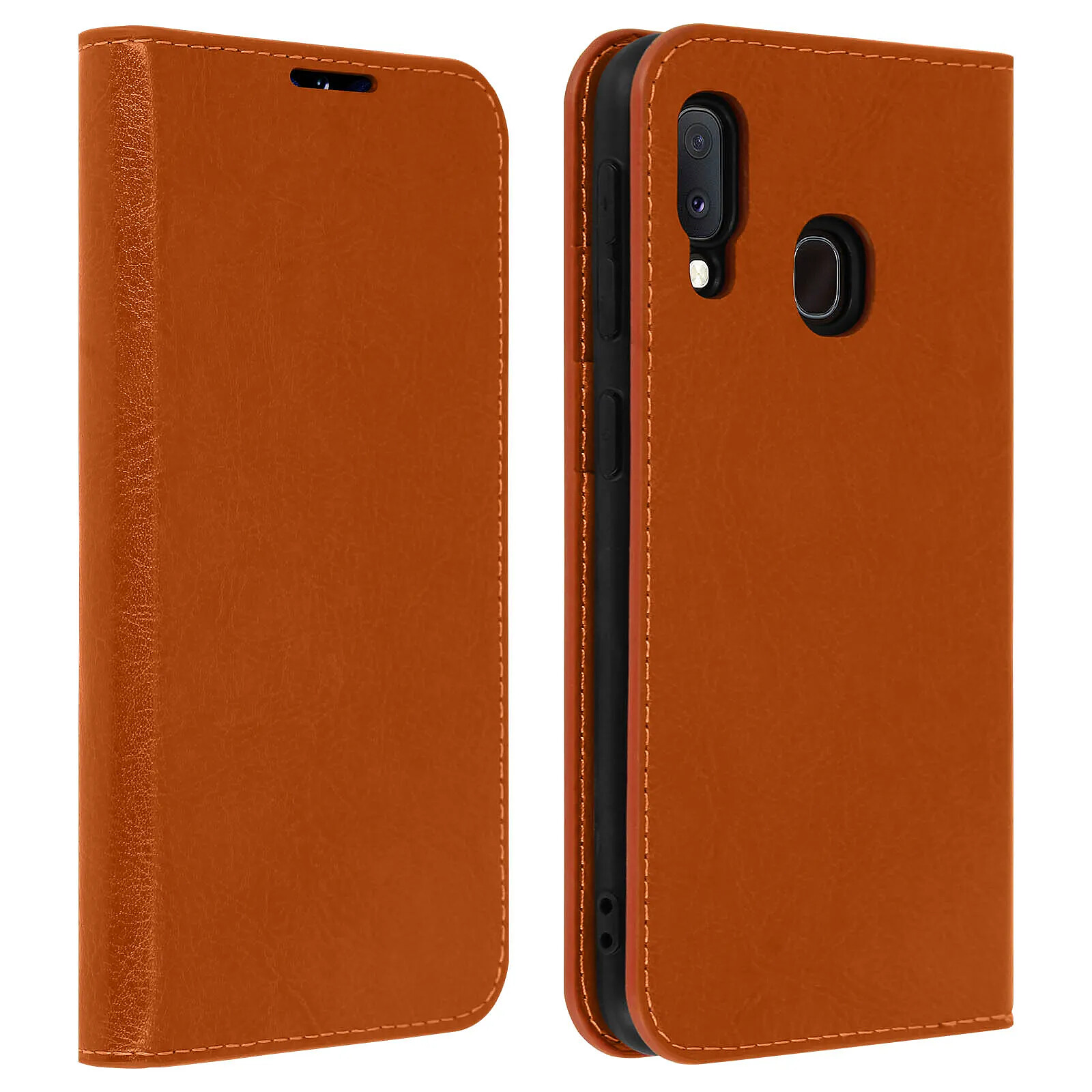 Avizar Étui pour Samsung Galaxy A20e Folio Cuir Véritable Porte cartes Support Vidéo