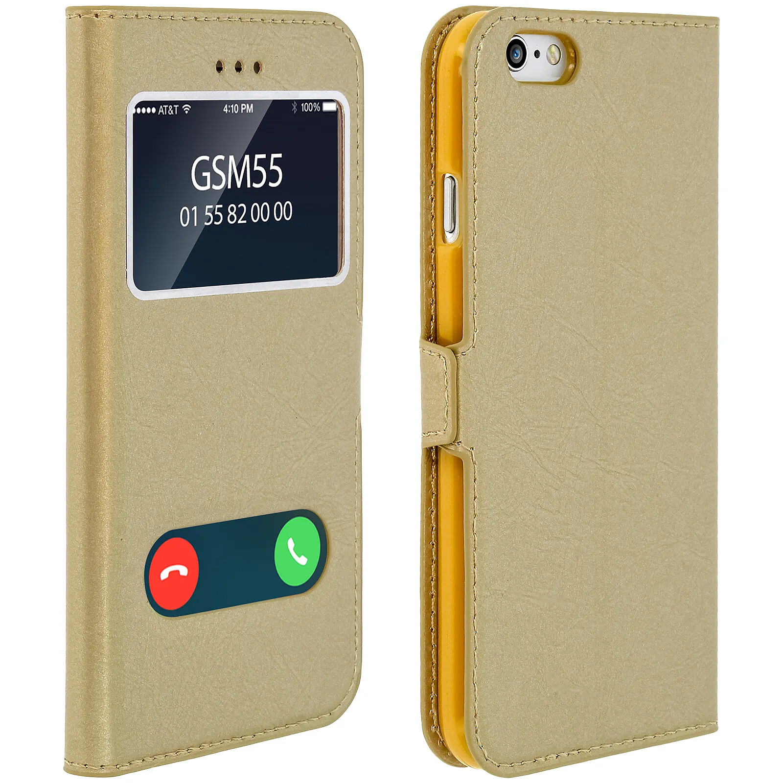 Avizar Housse pour iPhone 6/iPhone 6S Étui Clapet 2x Fenêtre Coque Silicone Gel