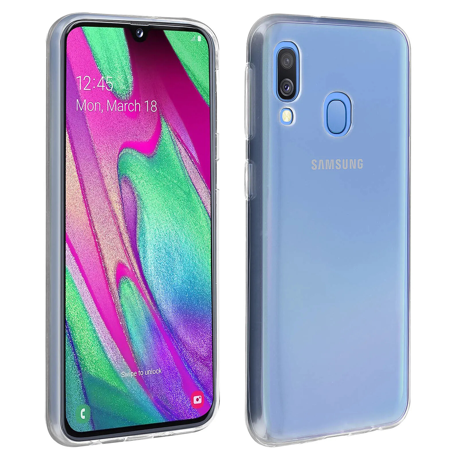 Avizar Coque Galaxy A40 Silicone Gel Protection Anti-rayures Ultra-Fine