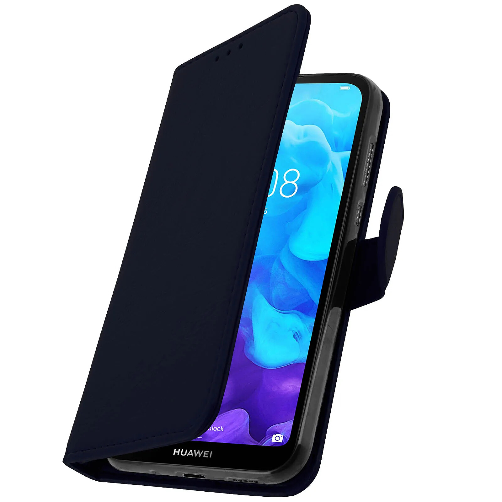 Avizar Étui Portefeuille pour Huawei Y5 2019 Série Chesterfield avec Fonction Support