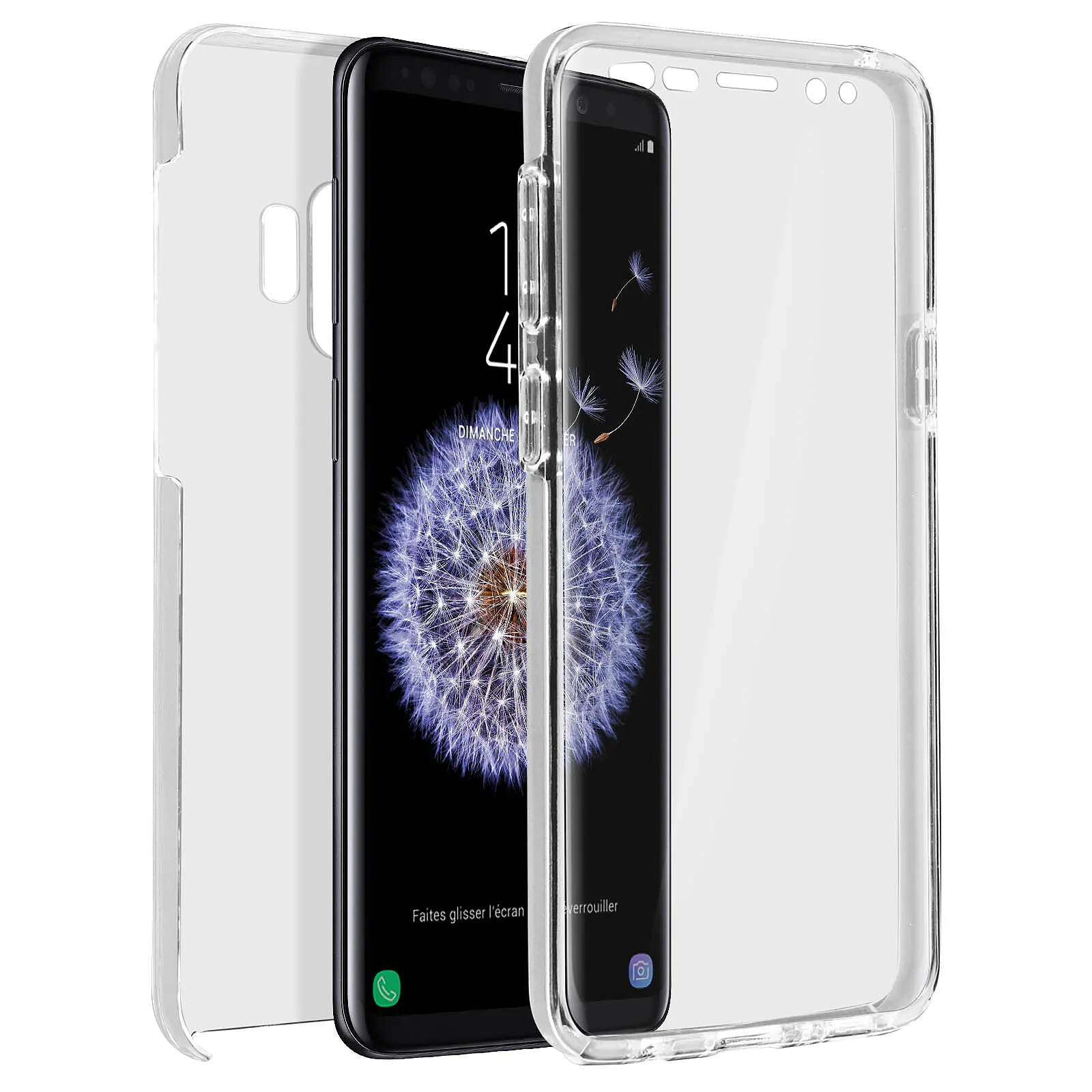Avizar Coque Galaxy S9 Protection Silicone + Arrière Polycarbonate