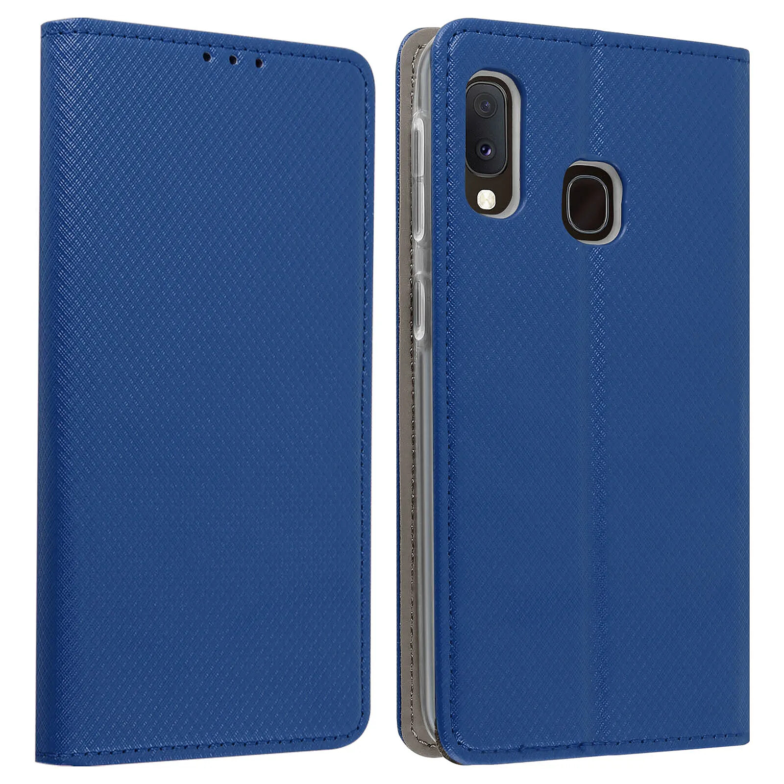 Étui pour Samsung Galaxy A20e Housse Portefeuille Porte-carte Support Vidéo Bleu nuit