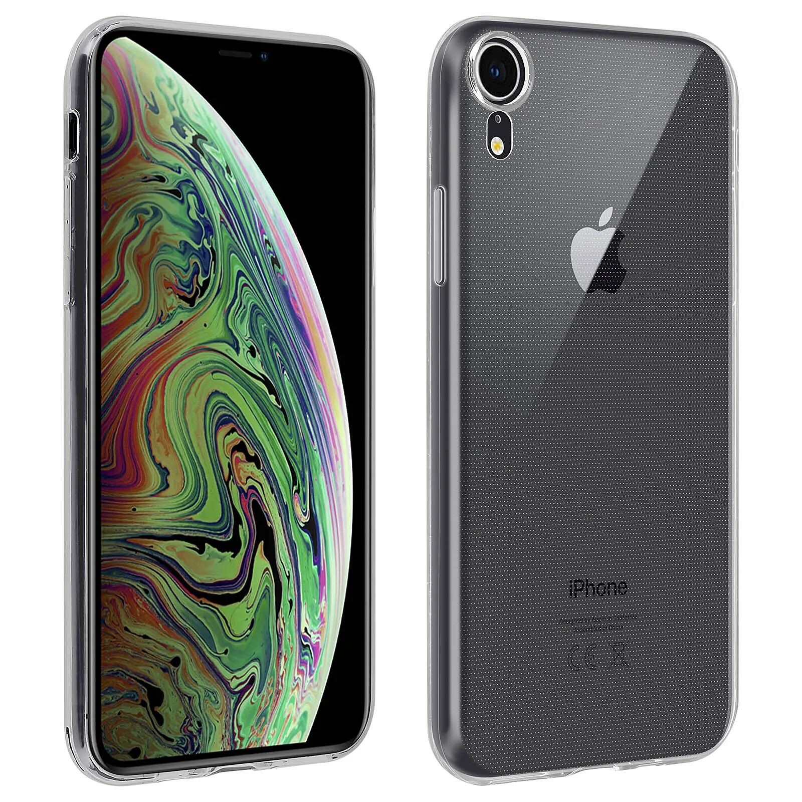 Avizar Coque Arrière + Film Verre Trempé écran pour iPhone XR Contour