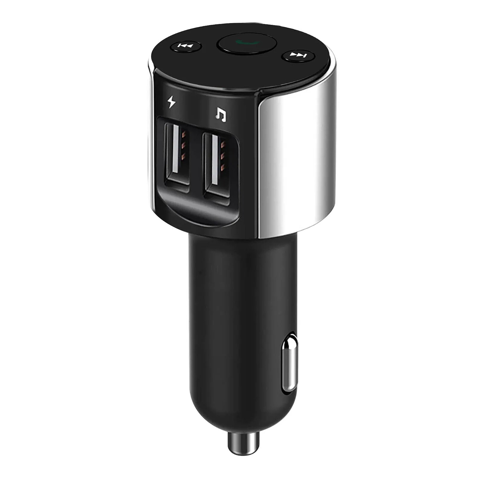 Transmetteur FM Bluetooth Pour Voiture - Adaptateur Allume-cigare Avec 2 Ports USB, Lecteur MicroSD, Compatible Tous Smartphones - 9