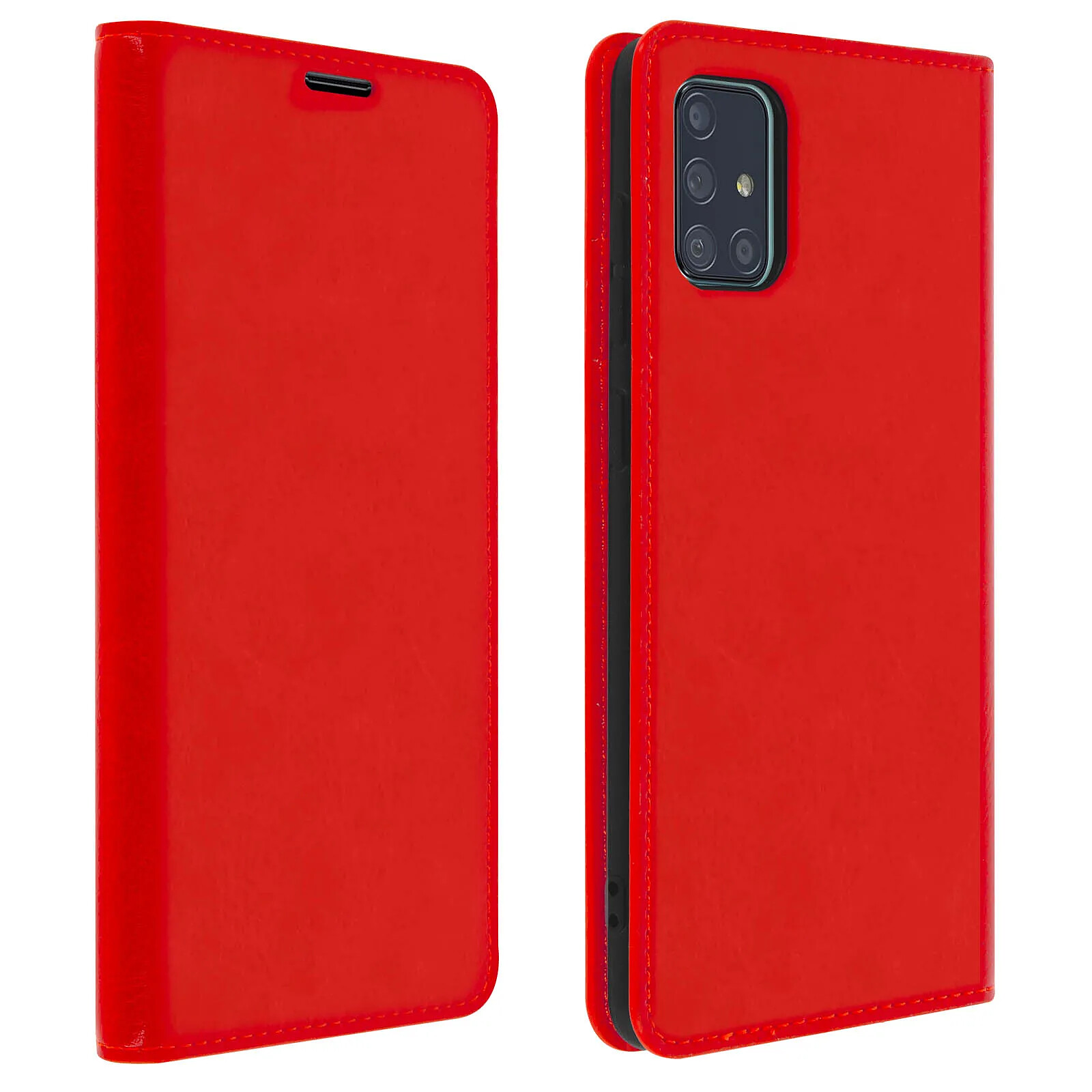 Avizar Étui pour Samsung Galaxy A51 Cuir Véritable Porte cartes Support Vidéo