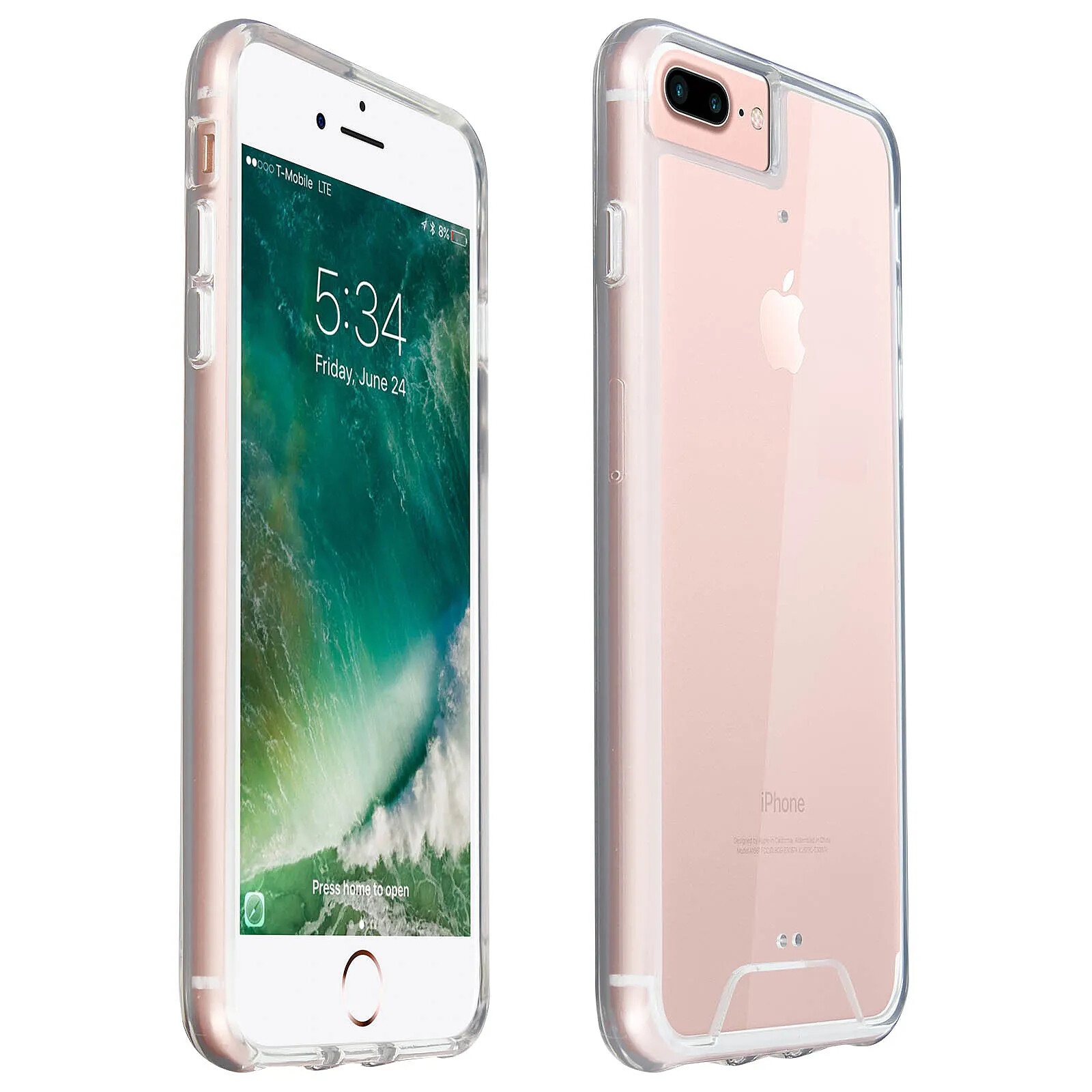 Avizar Coque iPhone 6 Plus/6S Plus/7 Plus/8 Plus Coque Cristal Bi-matière