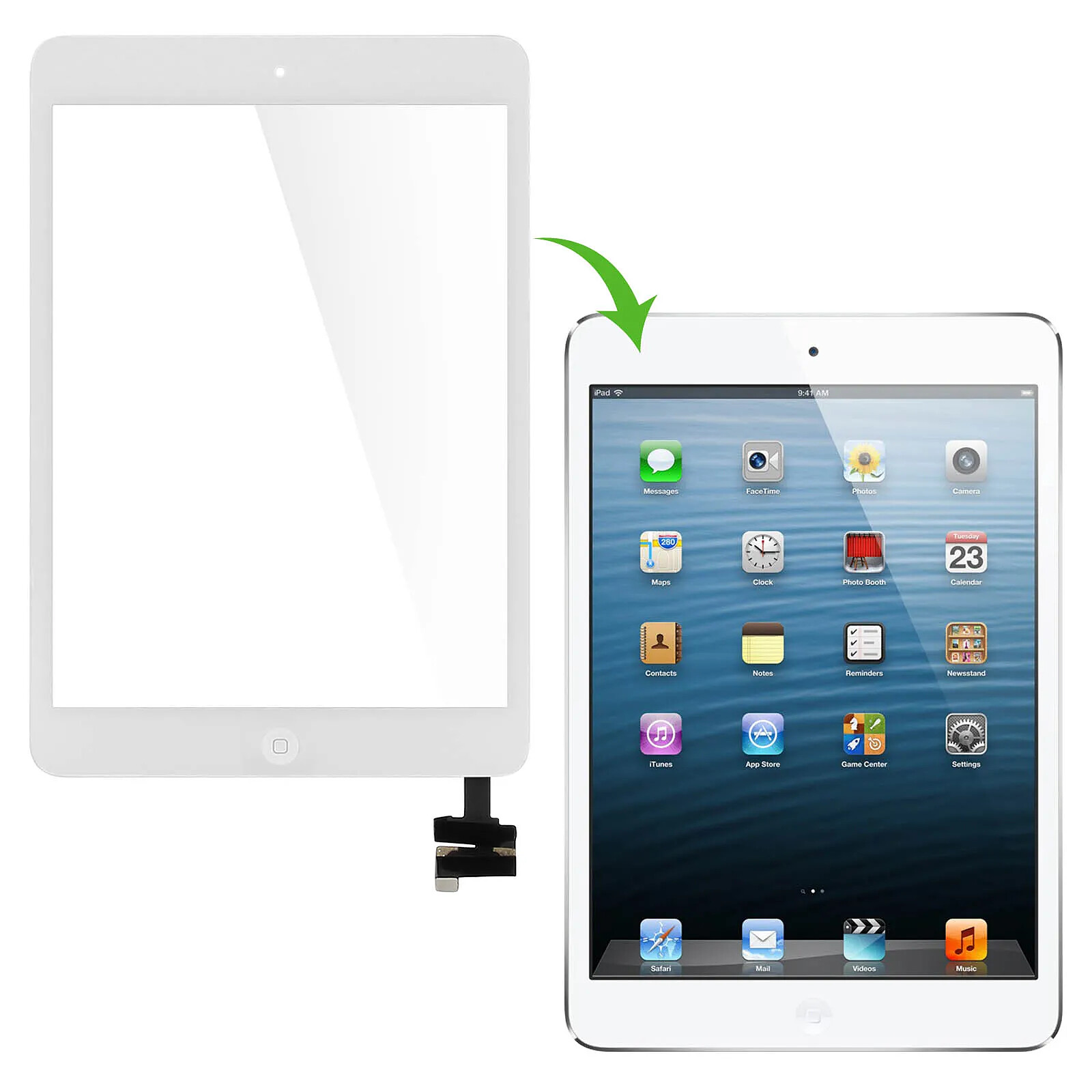 Visiodirect® Ecran Complet: Vitre+LCD Compatible avec iPad Mini 4 Noir + Kit Outils
