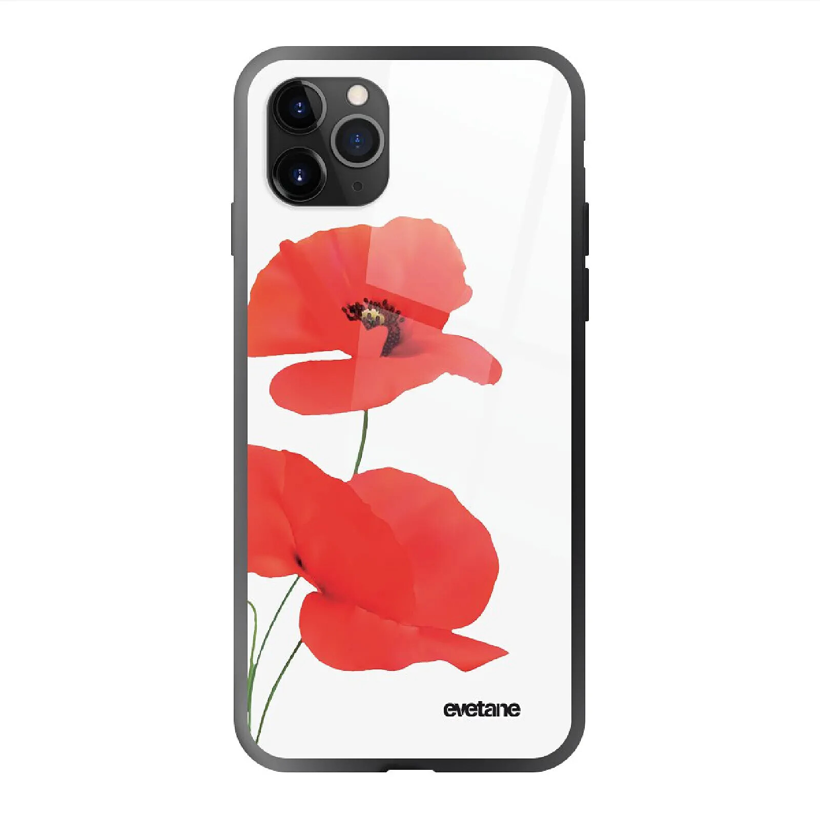 Evetane Coque en verre trempé iPhone 11 Pro Max Coquelicot .