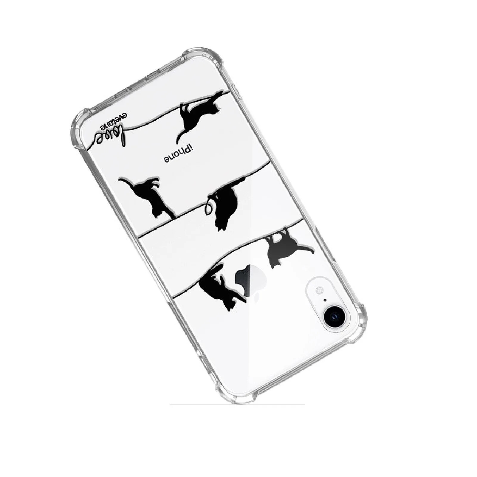 Coque IPhone XR Souple Anti-choc NOVAGO - Motif Rayures Noires, Silicone/gel, Neuve