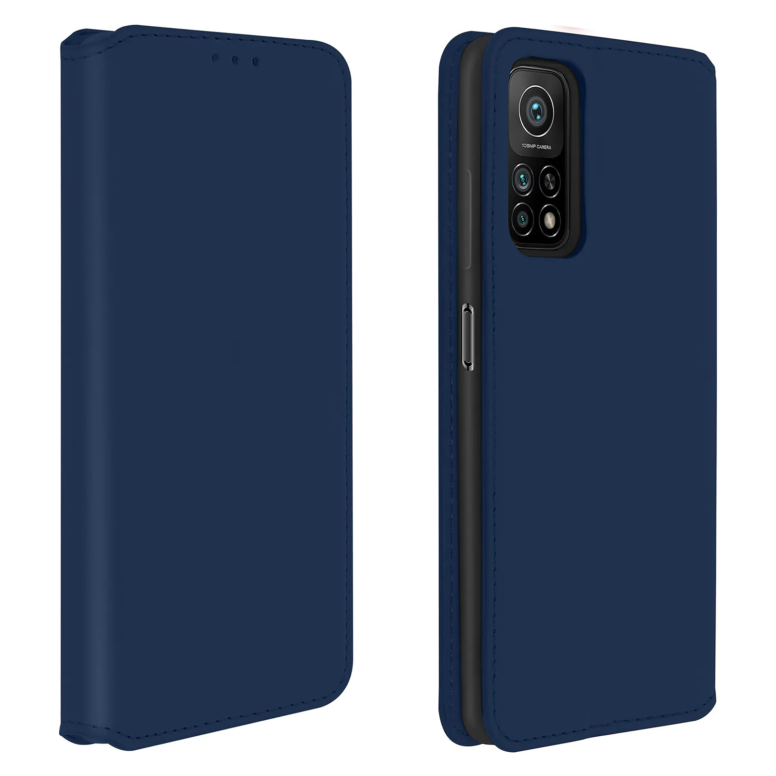 Housse Portefeuille Pour Xiaomi Mi 10T / Mi 10T Pro - Similicuir Bleu Nuit - Avec Support - Marque Avizar