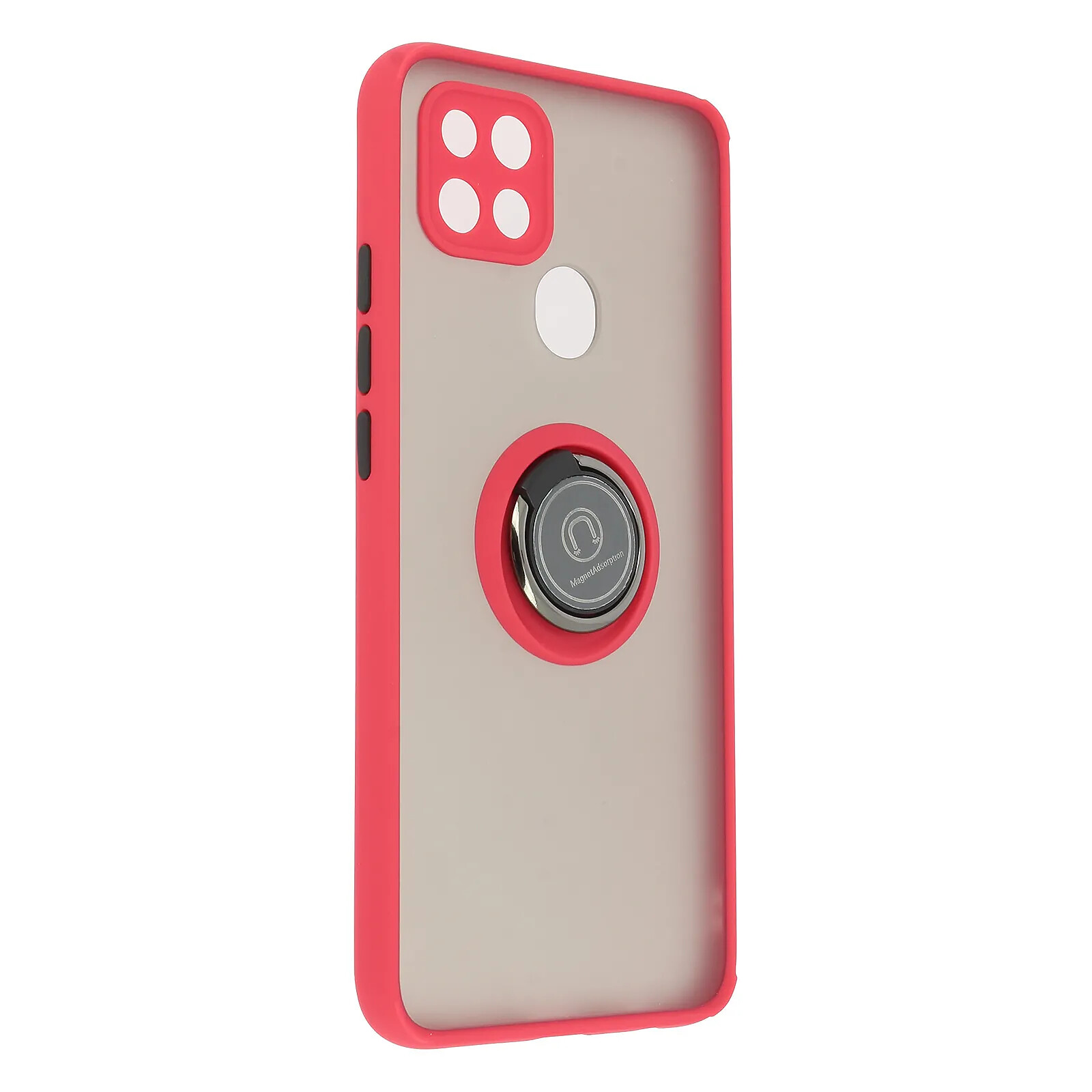 Avizar Coque pour Oppo A15 Bi-matière Bague Métallique Fonction Support