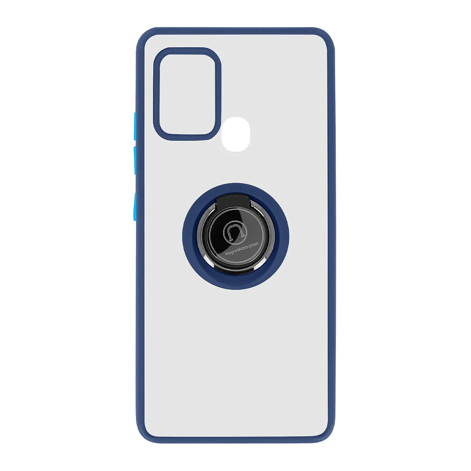 Avizar Coque pour Samsung Galaxy A21s Bi-matière Bague Métallique Fonction Support