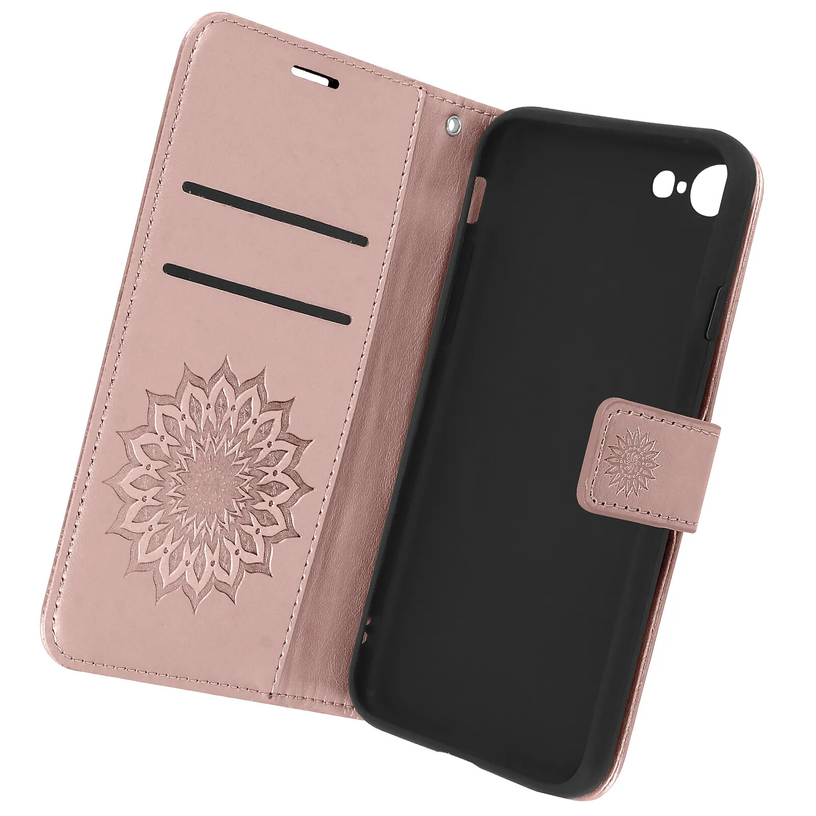 Avizar Étui pour iPhone SE 2022 / 2020 et 8 / 7 Portefeuille Motif Mandala Arbre