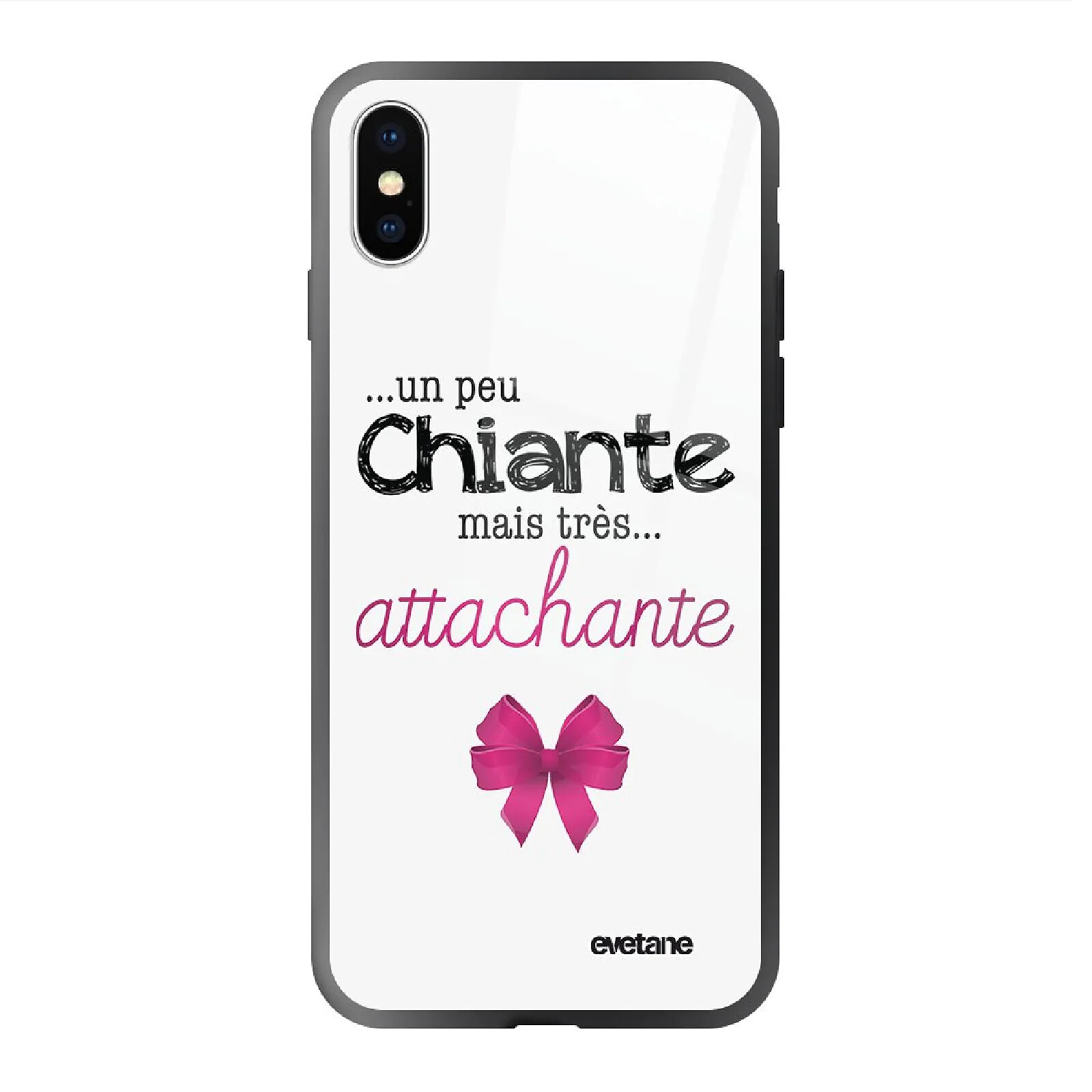 Evetane Coque en verre trempé iPhone Xs Max Un peu chiante tres attachante .