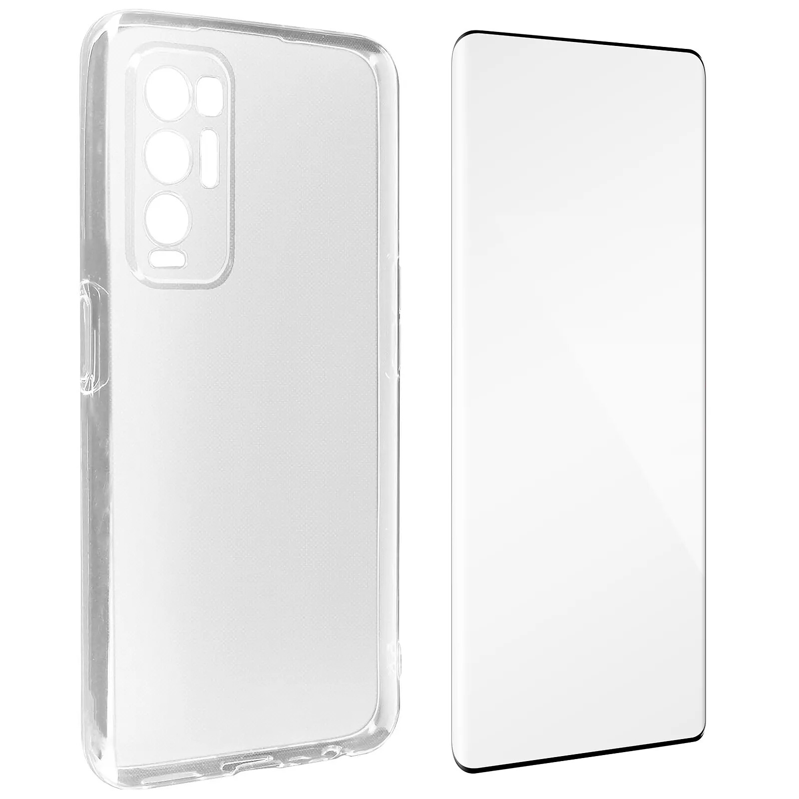 Avizar Coque Oppo Find X3 Neo Souple et Film Verre Trempé 9H