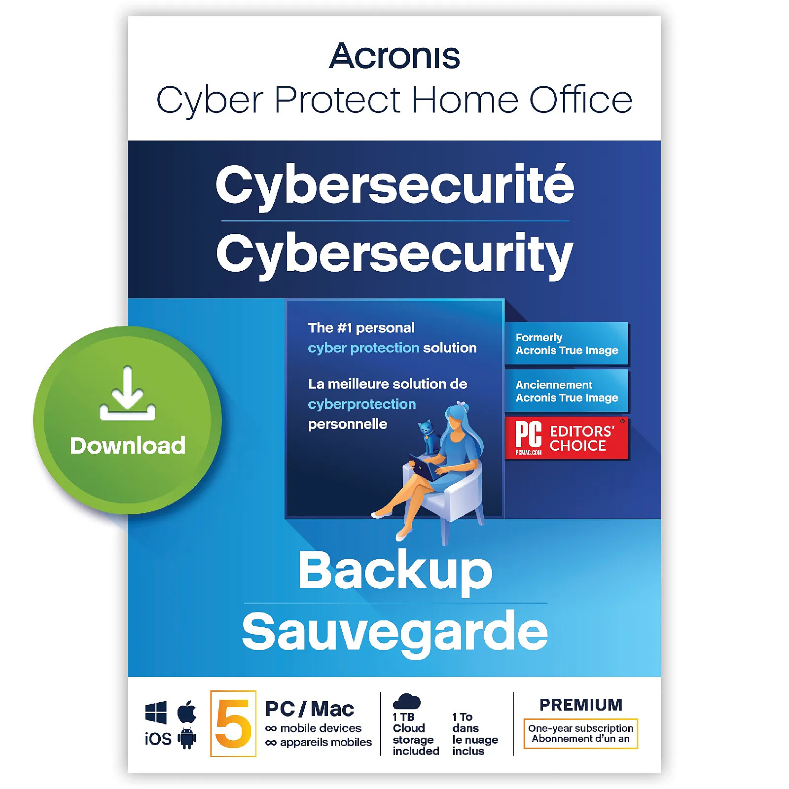Acronis Cyber Protect Home Office Premium Acronis Cyber Protect Home Office Premium 2023 - 1 To - Licence 1 an